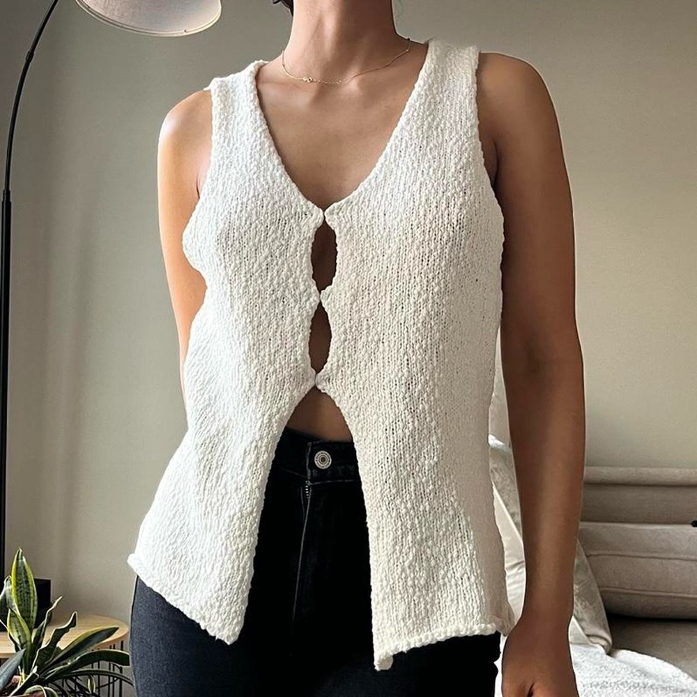 Dissh | Boucle Knit Vest Top | XS